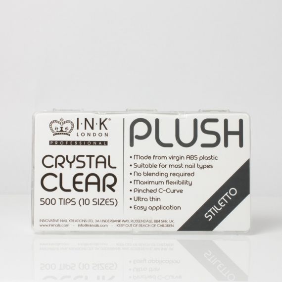 Plush Tips - Stiletto Clear (500 Tips)